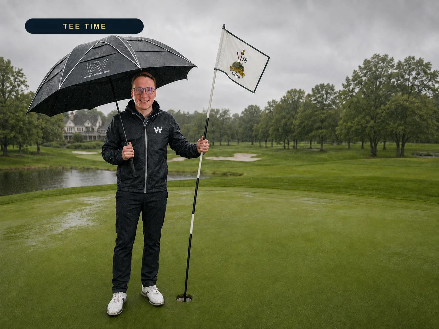 Wind Warrior umbrella prepared for a round of golf